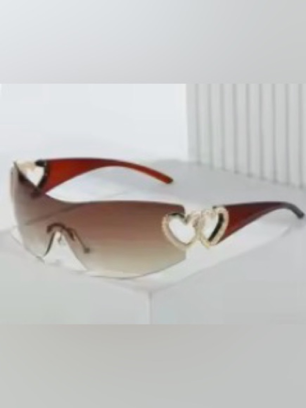Heart-Accent Brown Women's Sunglasses
